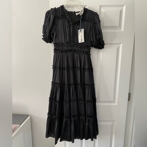 JessaKae black tiered satin dress